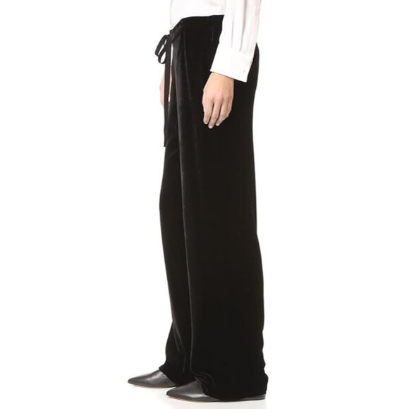 NWT Theory Winszlee in Black Fixture Matte Velvet Drawstring Relaxed Pants P XS - Picture 3 of 15